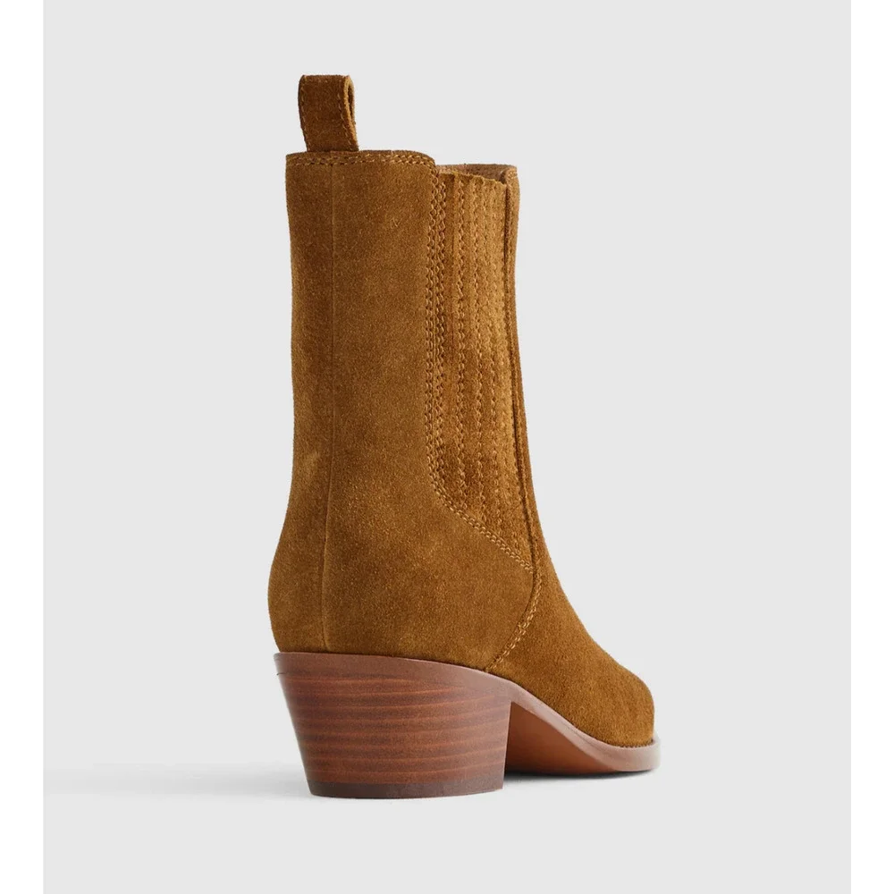 Madewell Ingrid Chelsea Boot 11 Tan Acorn NWT Ankle Booties NX772 Western Heel